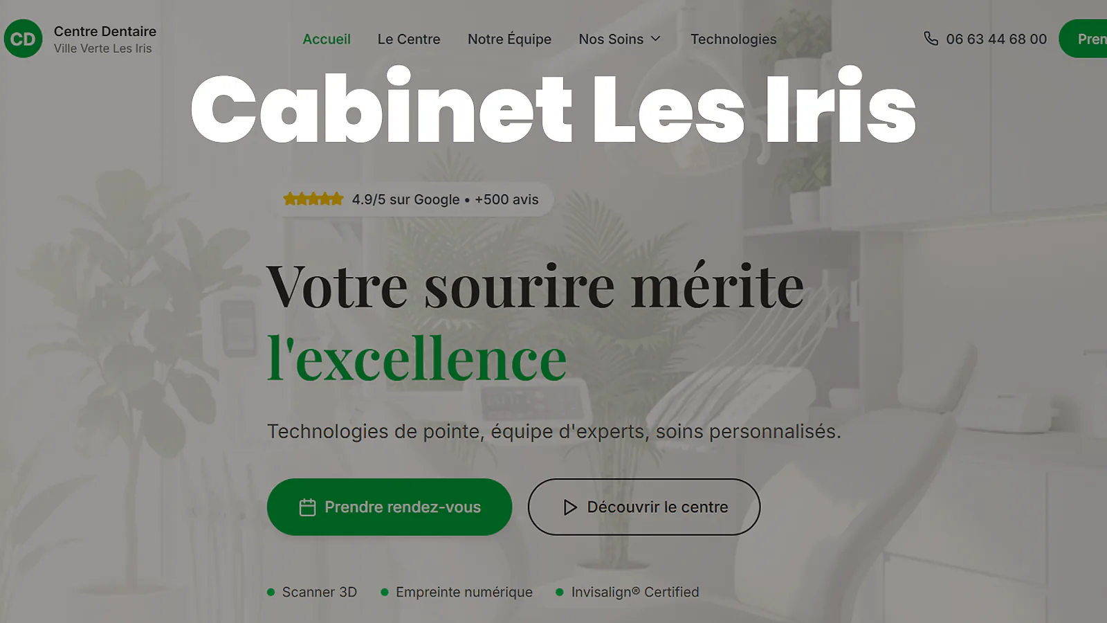 Présentation du site du Cabinet Les Iris