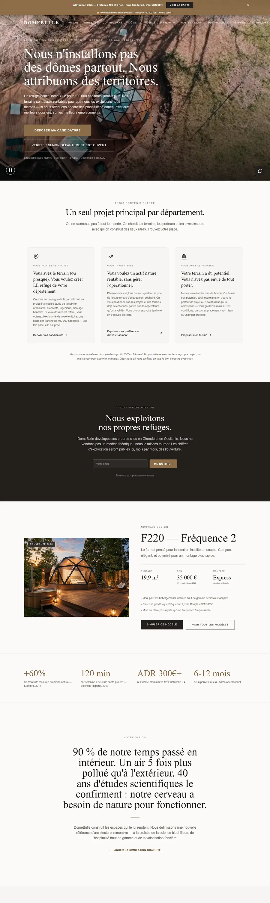 Aperçu du site Domebulle